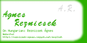 agnes reznicsek business card