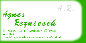 agnes reznicsek business card